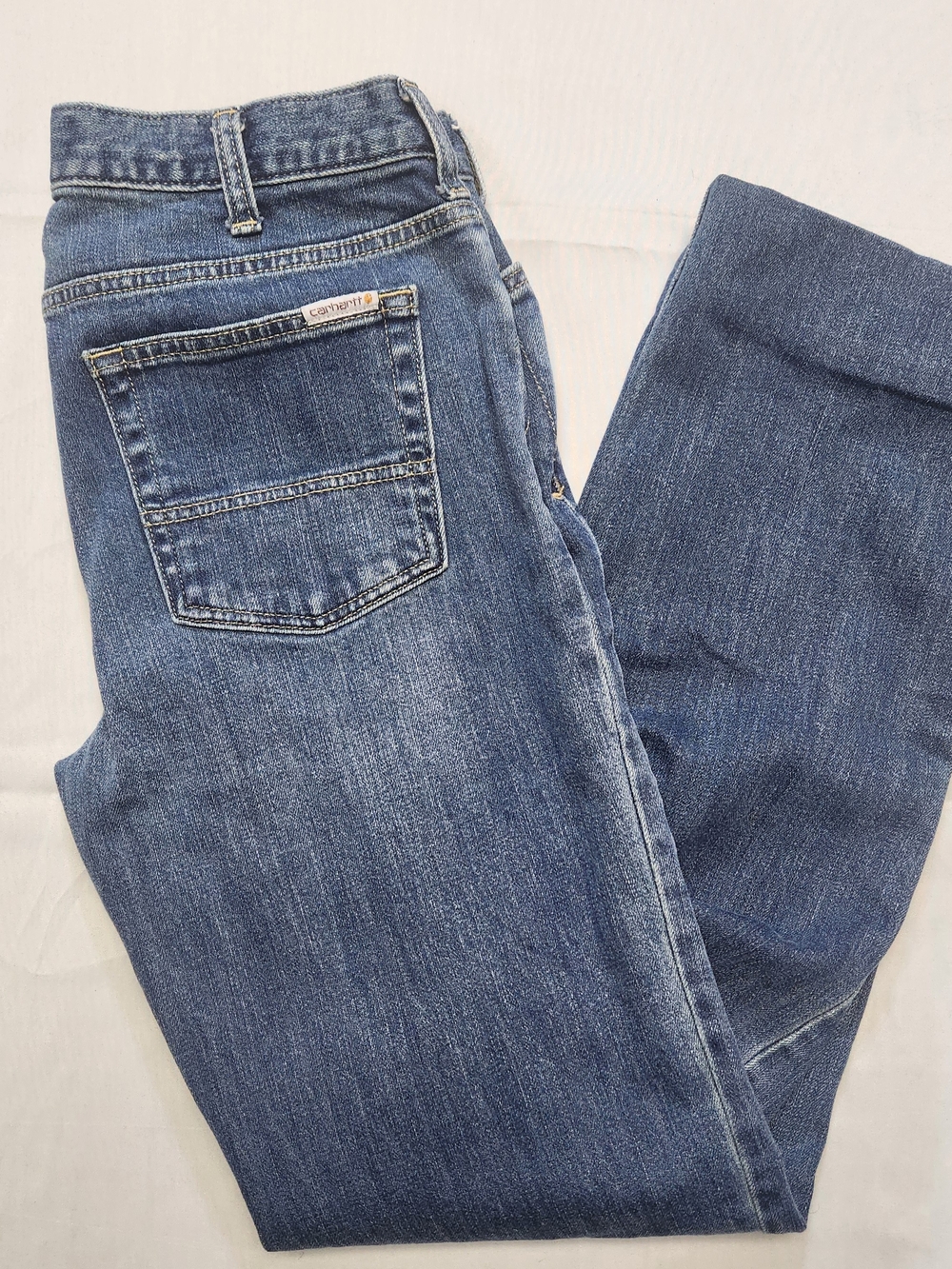 Carhartt Women’s Jeans 4 Tall 30x30 Mid Rise Stretch Straight Leg Denim Work Hem